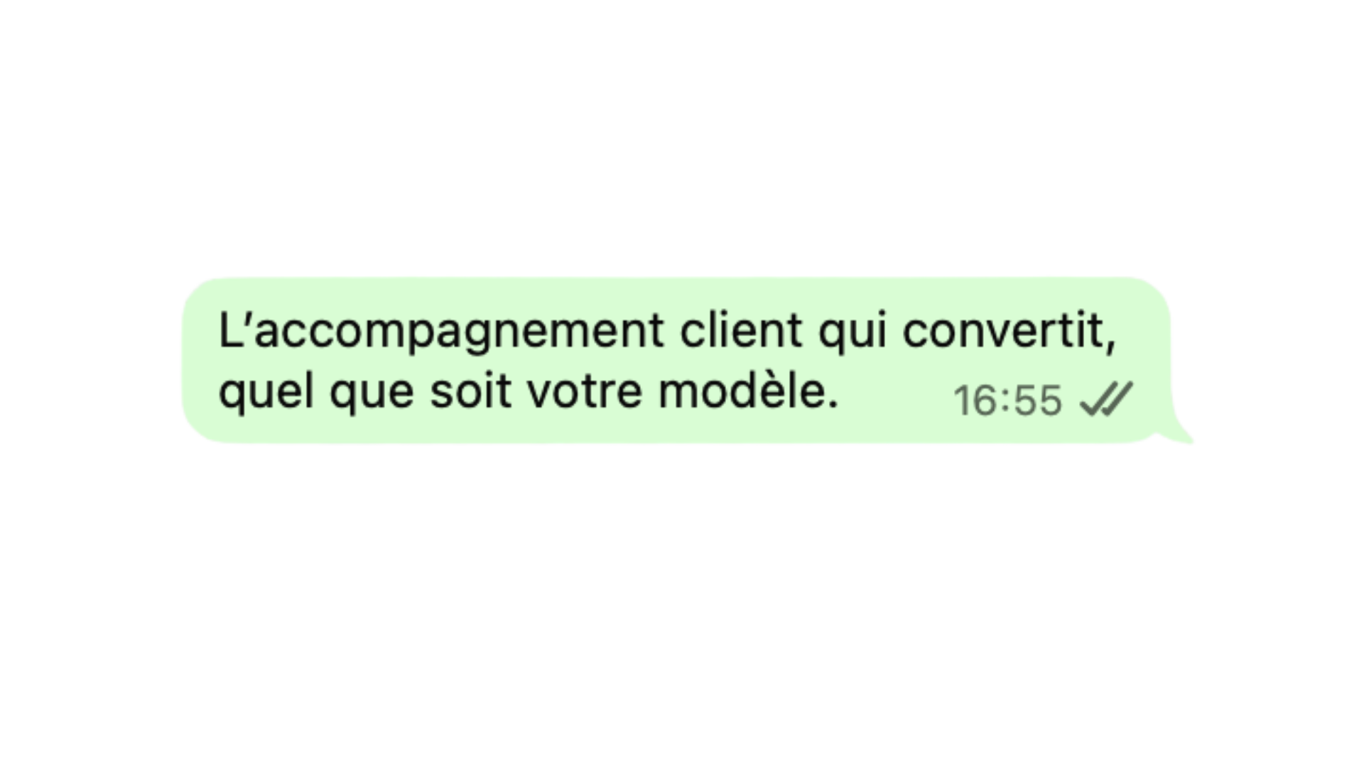 Message WhatsApp d'accompagnement client